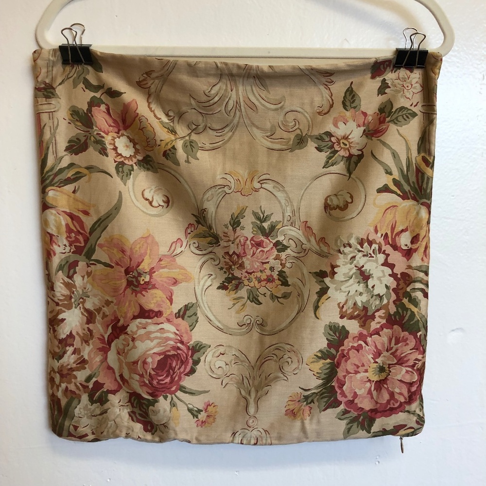 Ralph Lauren Guinevere cotton sateen floral print decorative throw pillow cover